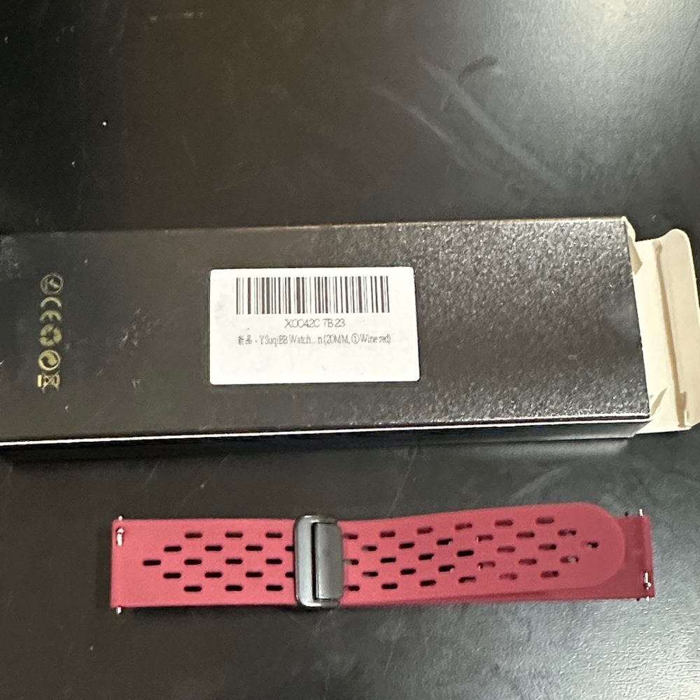 Wine red watch band replacement - 20 mm